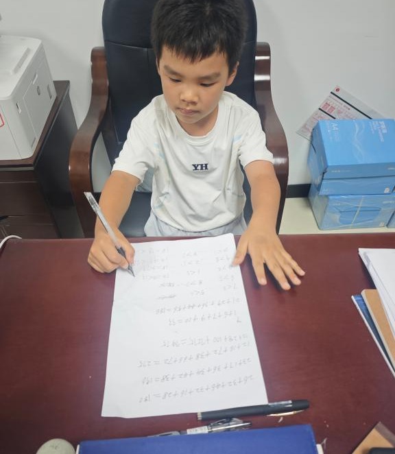 宸宸在认真做数学题